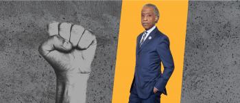 Image - Al Sharpton, next to someone's raised fist